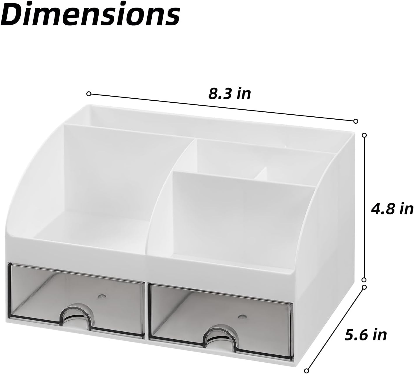 VITVITI Toothbrush Holder for Bathroom Electric Toothbrush Holder 6 Slots Bathroom Organizer 2 Drawers Countertop Toothpaste Holder Cosmetic Make Up Organizer Cosmetic Container