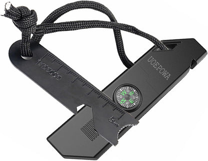 UOEPOWA Multifunctional Survival Tool, with Compass, Storage Room and Whistle - Outdoor Survival Kit, Essential Camping and Hiking Gear for Emergency Rescue