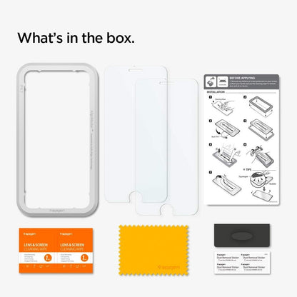 Spigen Tempered Glass Screen Protector [GlasTR AlignMaster] Designed for iPhone SE 3 (2022) / iPhone SE 2 (2020) / iPhone 8 / iPhone 7- (2 Pack)