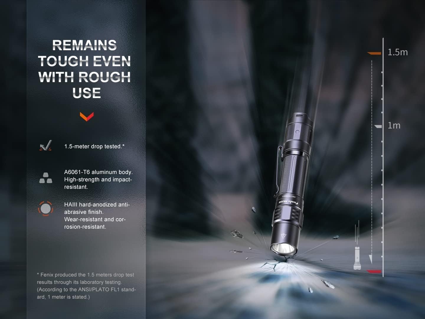 fenix PD35R Rechargeable Compact Long Range LED Torch | 1700 Lumens | 350m | 100 Hrs Max | USB-C | Tactical Tail Switch | Instant Strobe | IP68