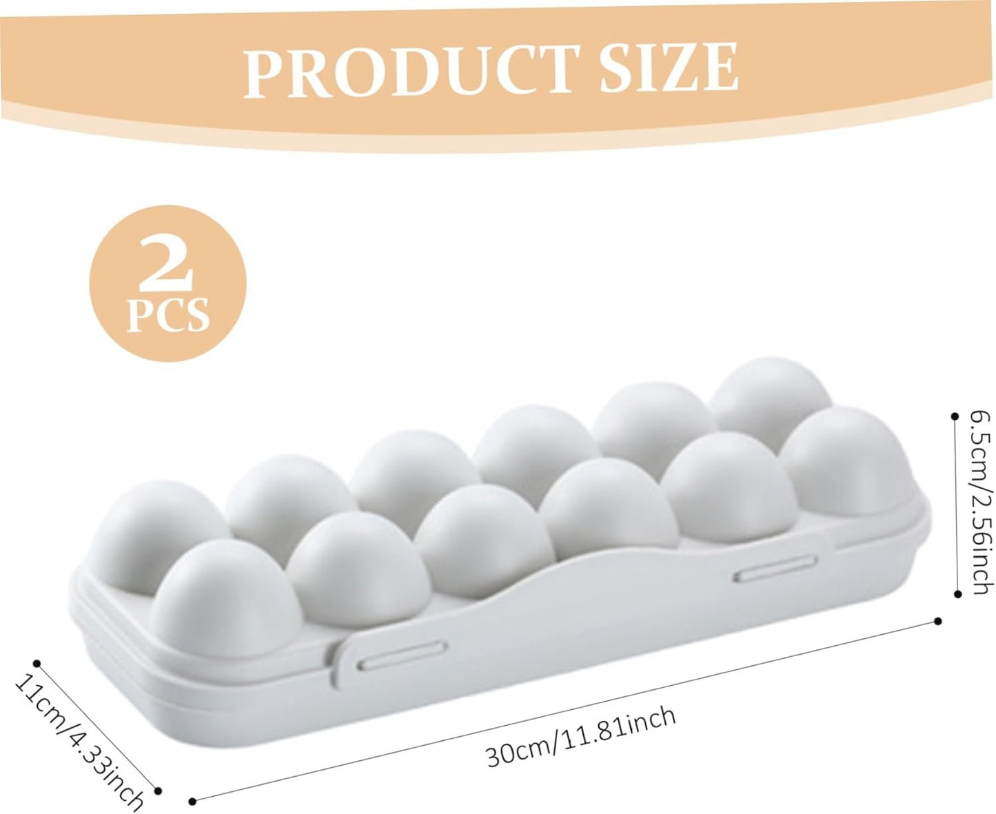 Covered Egg Holders, 2Pcs Reusable Deviled Egg Tray Carrier with Lid, 12 Grid Plastic Storage Container, Stackable Space-Saving Plastic Holder Tray for Kitchen Restaurant
