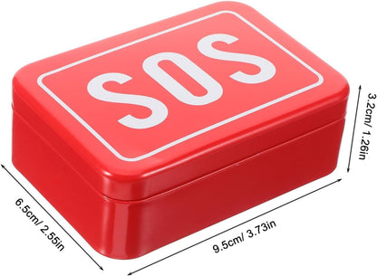 DINHEAROM 2Pcs Small Survival Box Durable Storage Container for Outdoor Tools Hiking