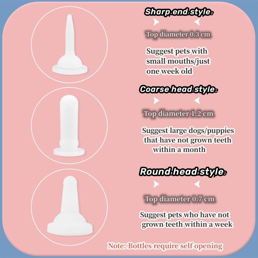 3Pcs Pet Nursing Bottle Nipple Feeding Bottle for Newborn Animals,Pet Nursing Bottle Mini Nipple Feeding Bottles.