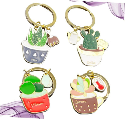 BESTYASH 4 Pz accessori chiave ricompensa portachiavi divertente portachiavi con ciondolo portachiavi cactus portachiavi a premi gadget casa oggettistica casa laccetto portachiavi