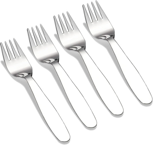 VANRA Premium 18/8 Stainless Steel Children Cutlery Set Kids Dinner Forks 4 Pieces Silverware Flatware Utensil Set for Home School (4 Forks)