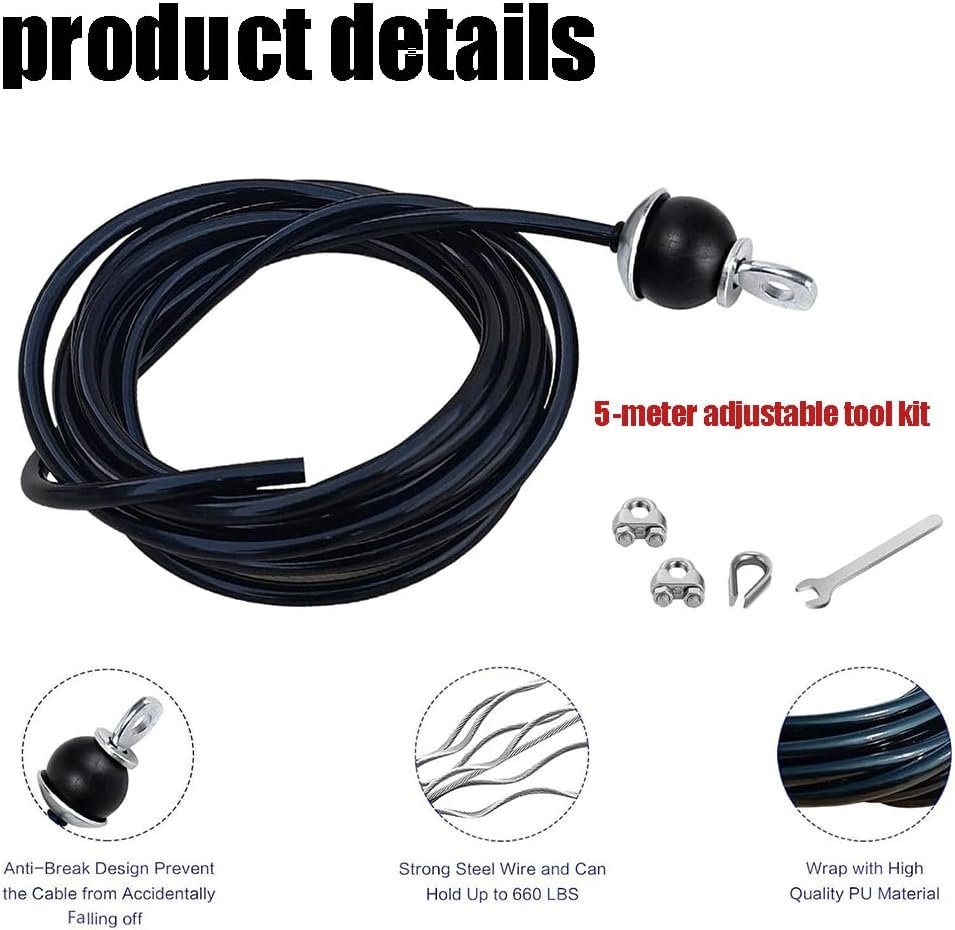 Fitness Pulley Cable 196 Inch,Adjustable Home Gym Cable Pulley System Replacement Fitness Cable for Pulley Machine Accessories It is Safe, Stable, and Long-Lasting