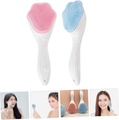VICASKY 2Pezzi Scrubber per Siliconper Massaggio Della Strumento Manualper Esfoliazione e Detersione Facile per Tutti Tipi