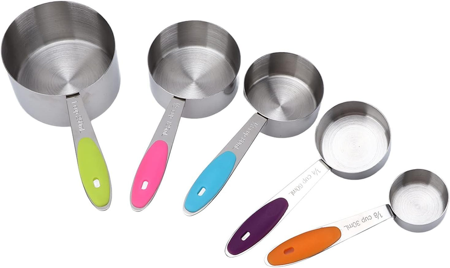 Gadget da cucina 10 pz/set cucchiaio in acciaio inox utensili da cucina con manico in silicone fibbia rimovibile