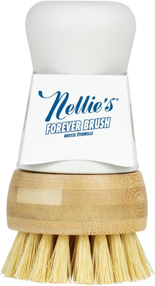Nellie's Forever Brush - Ultimate Bristle-Brush for Dishwashing - Durable Handle - Versatile Scrubbing Power - Replaceable Brush Head - Long-Lasting Design - Practical Kitchen Essential