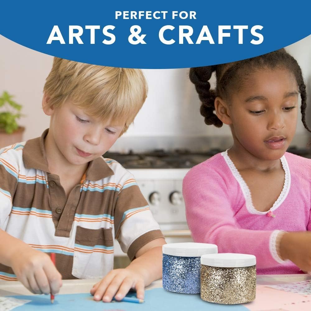 Healthy Packers Slime Containers with Water-tight Lids (8 oz, 12 Pack) - Clear Plastic Food Storage Jars with Individual Labels- Great for your slime kit - BPA Free