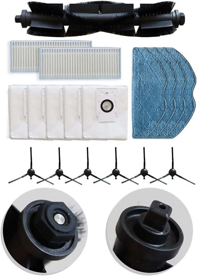 Cleaning Essentials Spazzole laterali, panni per mocio e sacchetti per la polvere compatibili con aspirapolvere 360 per Botslab S8 Plus