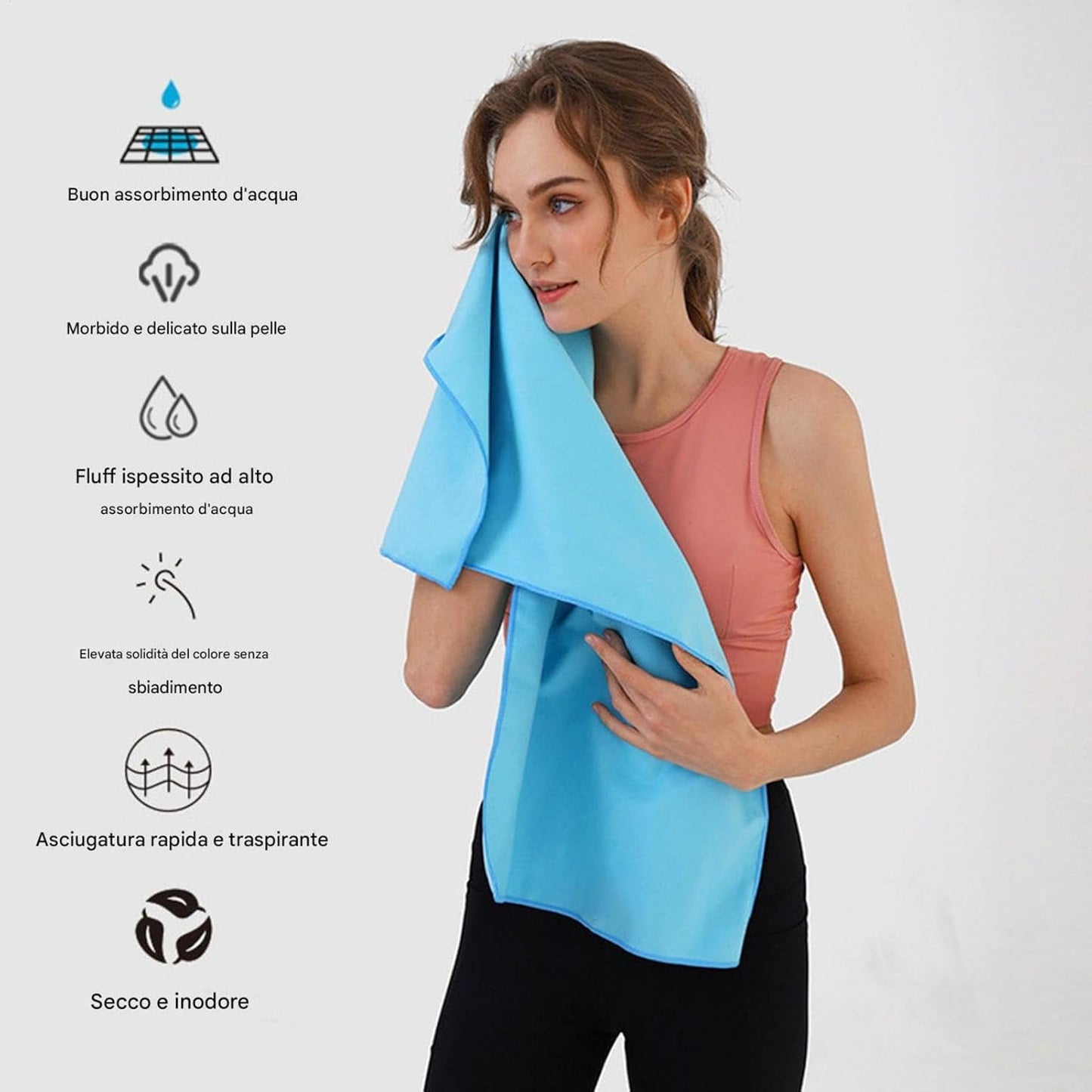 Microfiber Gym Towel, Quick Drying Workout Towel, 3x Absorbent Cleaning Supply, Post Workout Gear, Sweat Towels, Ideal for Fitness Routines, Or Sports Activities, 29.92x59.84 Inch