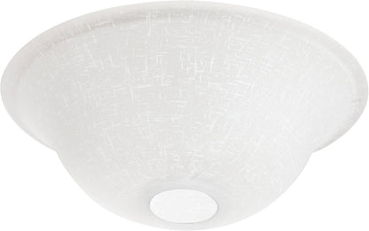 Kira Home 13" Ceiling Fan Globe Replacement, White Linen Glass Bowl Upgrade, Glass Shade Compatible w/Hunter - Hampton Bay - Harbor Breeze Fans & More, 12.75" (D) x 4.25" (H)