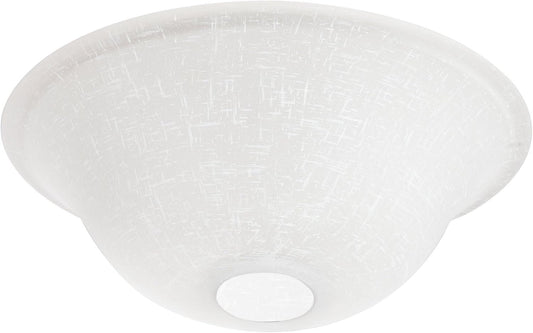 Kira Home 13" Ceiling Fan Globe Replacement, White Linen Glass Bowl Upgrade, Glass Shade Compatible w/Hunter - Hampton Bay - Harbor Breeze Fans & More, 12.75" (D) x 4.25" (H)