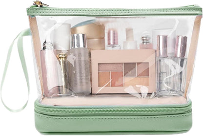 Gungtj Travel Backpack, Portable Transparent Makeup Holders, Cosmetic Storage Organizer, 8.66 x 3.54 x 6.3 Inches, Vanity Case For Traveling Needs, Toiletries Accessories, green, Please refer to