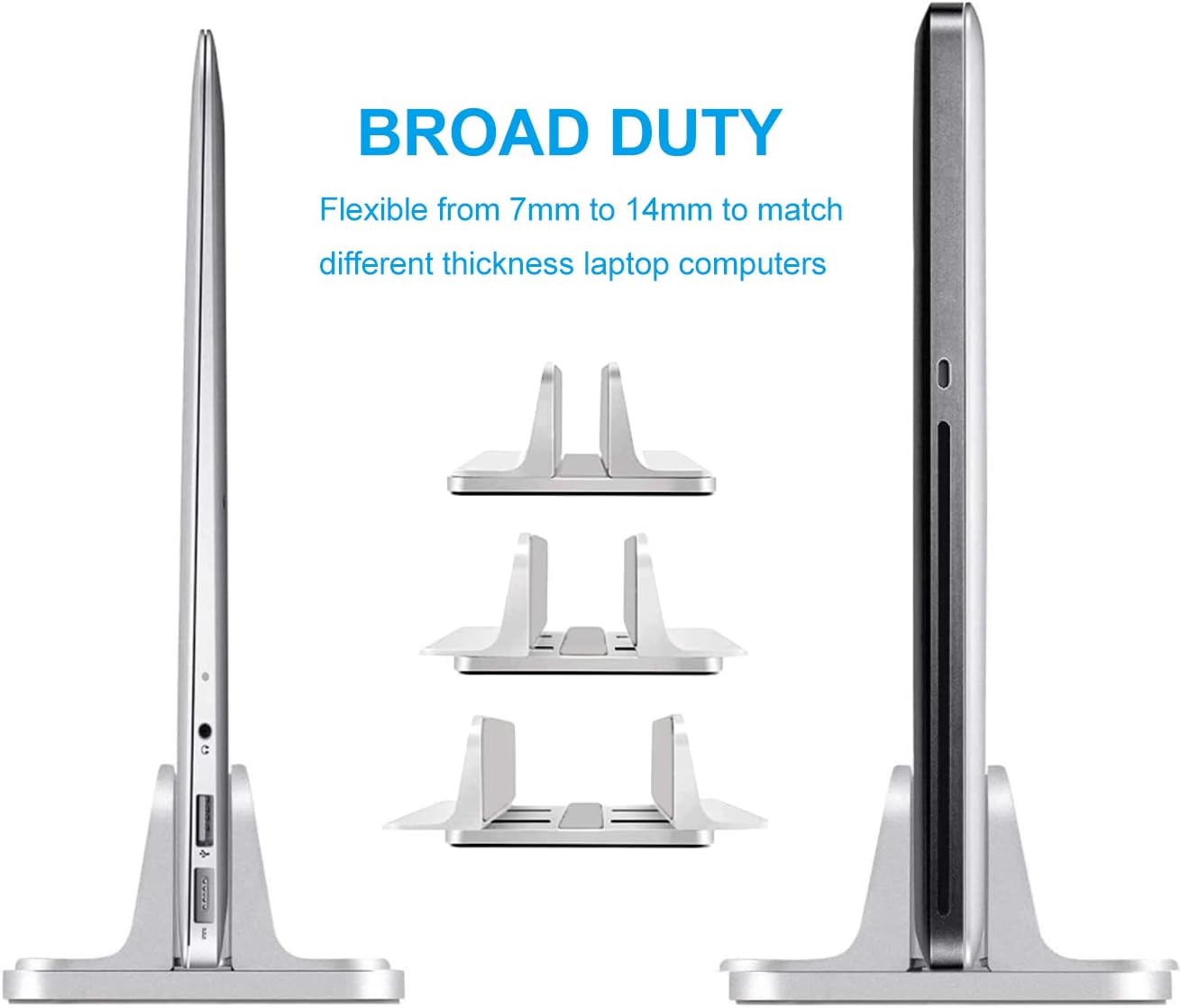 Vertical Laptop Stand, Aluminum Laptop Vertical Stand Organizer, Sturdy Laptop Computer Holder Desktop Stand Compatible with New Retina Apple MacBook Pro/Air, Mac Mini and iPad Pro