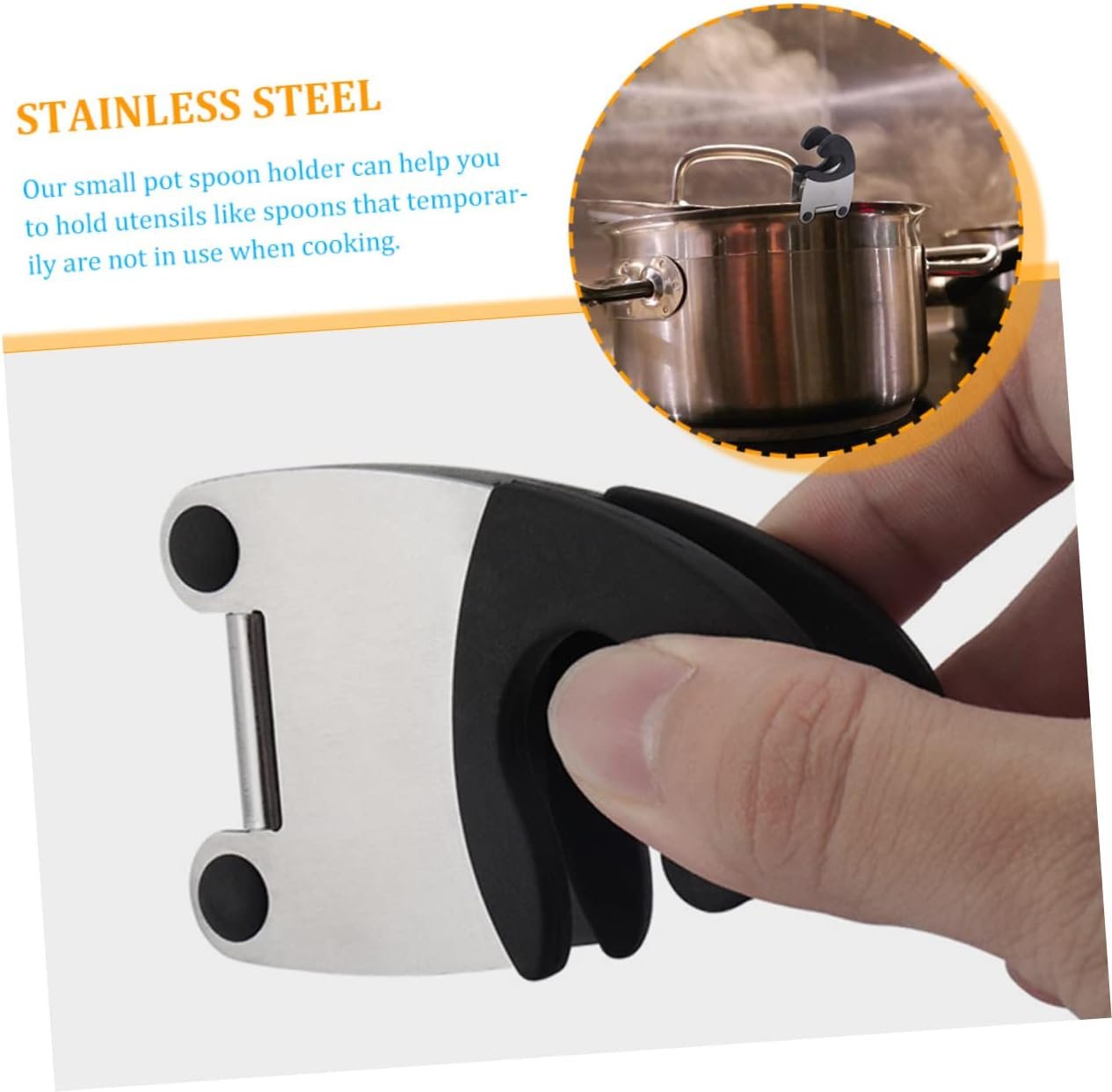 4Pcs Anti-Scald Side Clip Pot Spoon Holder Clips Pot Clips Silicone Ladle Holder Kitchen Spoon Holder for Pot Spoon Rest for Home Pot