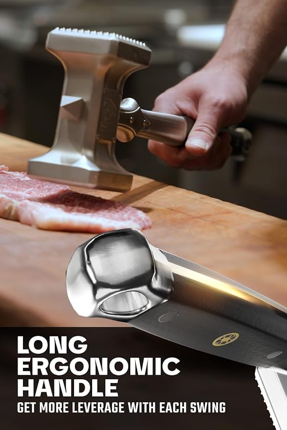 Dalstrong Meat Tenderizer Tool - NEW IMPROVED - Dual Sided, Extra-Large Meat Hammer - Premium High-Carbon Stainless Steel - Meat Mallet - Chef Pounder - Black G10 Handle