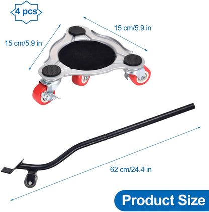Furniture Transport Wheels Set - Sliding System with Lifter, 4 Pieces and Furniture Lifter Set - 360° Swivel - 400kg Wheels - Durable ABS Wheels