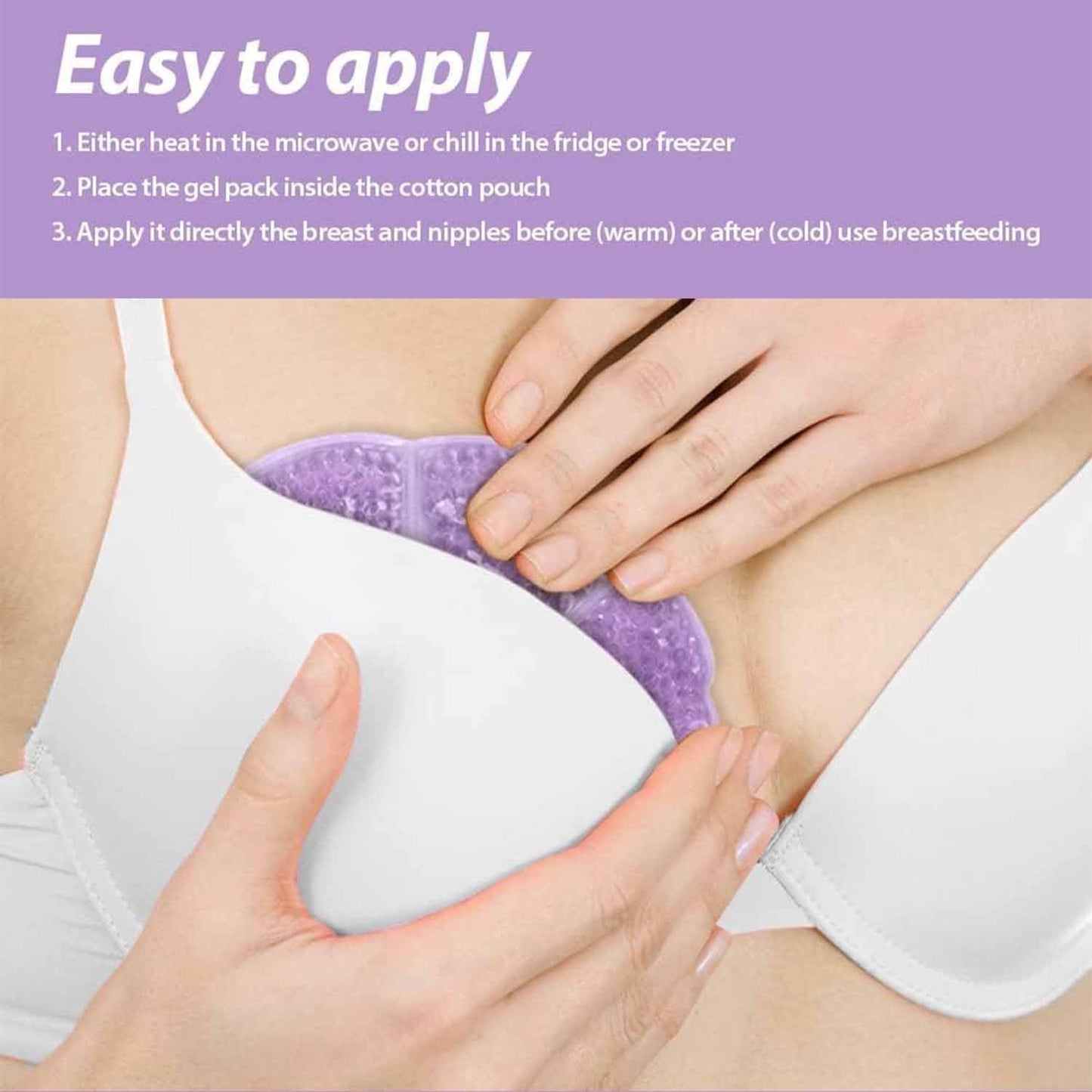 Roczential Breast Ice Pack, Hot and Cold Breast Therapy, for Breastfeeding, Pain After Breast Surgery, Nursing Pain Relief for Mastitis, Engorgement, Reusable, Freezable, Microwavable