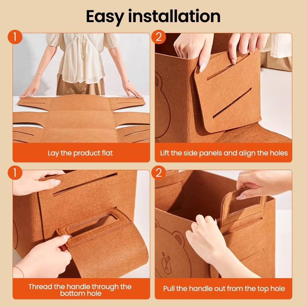 SURDOCA Felt Car Trunk Organizer - 19L Storage Box, Lightweight & Durable, Foldable Car Organizers and Storage - Multi-Purpose Auto Storage Bin for Car, and Home Use