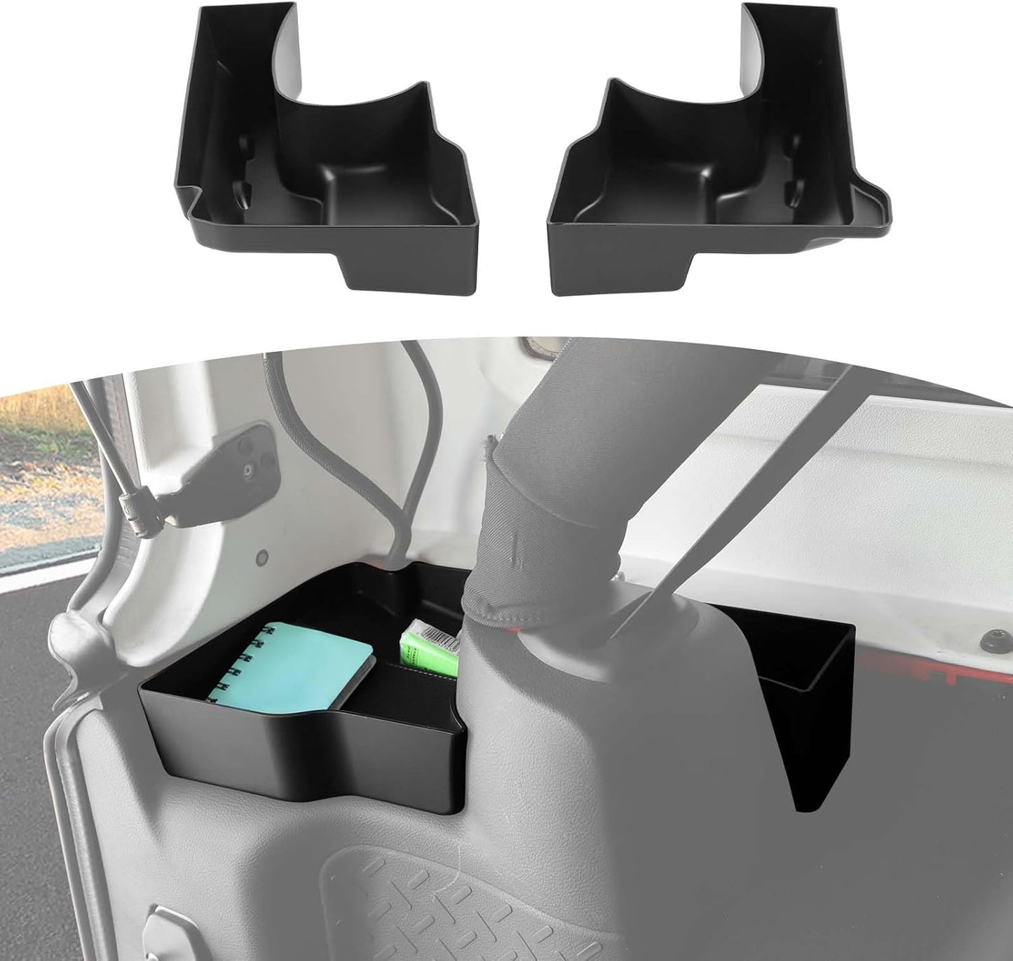 RT-TCZ for Wrangler JK Rear Trunk Storage Box, Trunk Side Tray Organizer for Jeep Wrangler JK JKU 4 Door 2011-2017 Black Interior Storage Accessories 2pcs