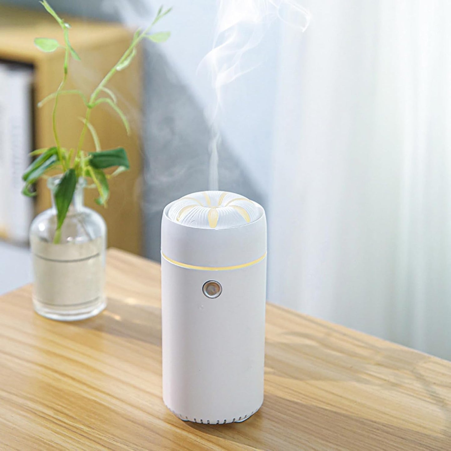 Portable Car Diffuser,Car Scent Aromatherapy Diffuser Humidifier - 7 Lights Air Purifier Adjustable Mist Output Travel Auto Freshener for Home Workplace