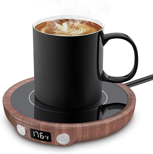Mug Warmer Coffee Warmer for Desk with 3Temperature Control 130 ℉/150 ℉/176 ℉,2-12Hrs Auto Shut Off,Mug Warmer for Beverage, Coffe Cup Warmer for Home & Office Ideal for Coffee Lovers(Woodgrain Color)