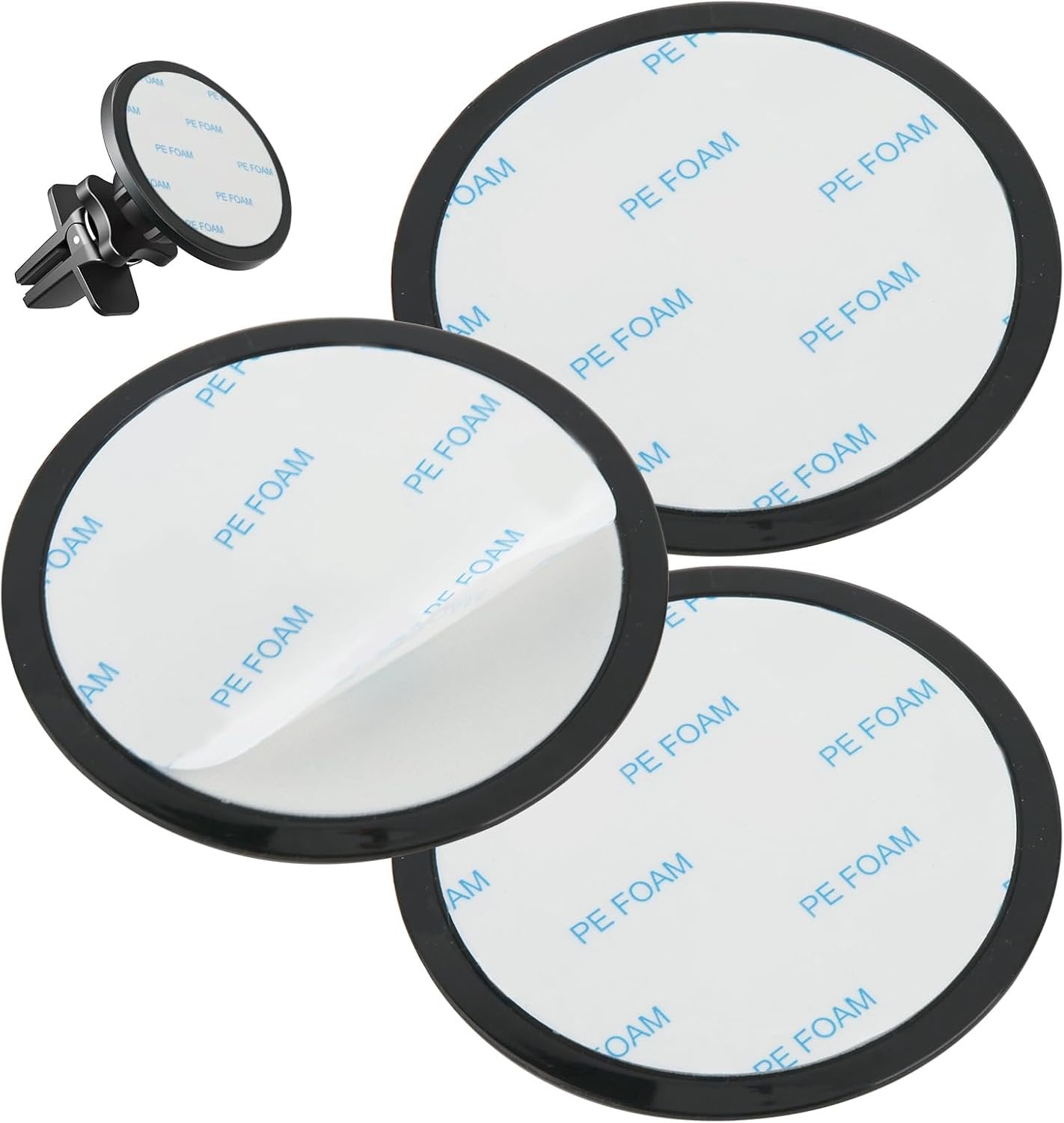 3 Pieces Dashboard Adhesive Mounting Disc, 80 mm Fixing Plates with Adhesive Stickers for Dashboard Heat Resistant Double-Sided Adhesive for Suction Cup Phone Holder and Windshield