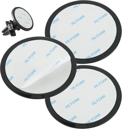 3 Pieces Dashboard Adhesive Mounting Disc, 80 mm Fixing Plates with Adhesive Stickers for Dashboard Heat Resistant Double-Sided Adhesive for Suction Cup Phone Holder and Windshield