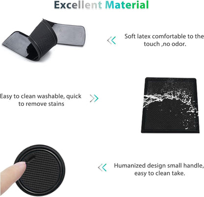 GAFAT Peugeot 2008 e-2008 2020-2024 2025 Non-Slip Floor Mats, Peugeot and 2008 2023 Rubber Floor Mats for Armrest, Cup Holder, Groove Door, Peugeot 2008 Accessories (Black)