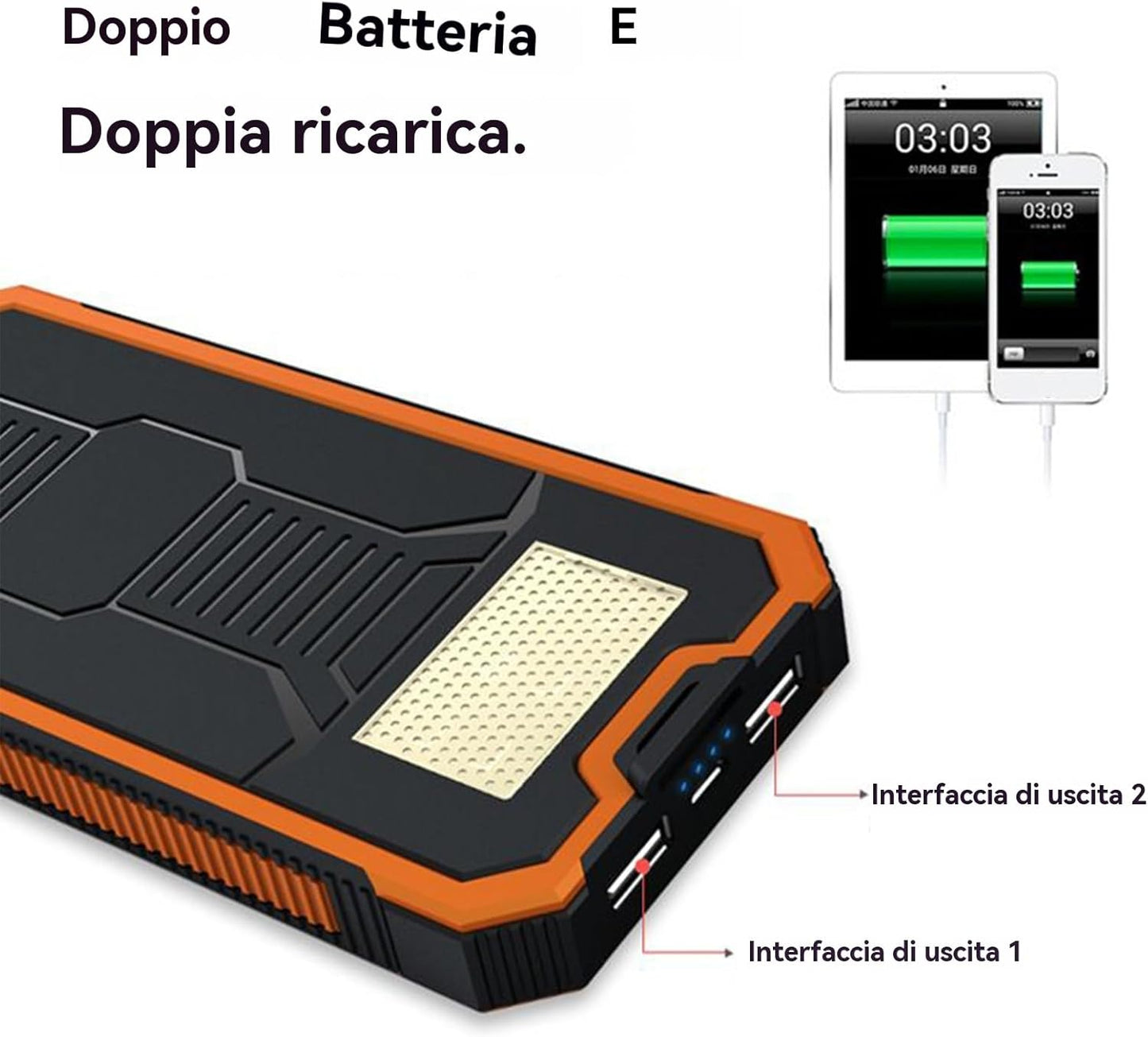 Solar Power Bank, Portable Power,6.34x3.11x0.67 inches 10000mAh Wireless Charger with Flashlight, Fast Charging Device for Outdoor, Travel, Camping, Hiking, Use