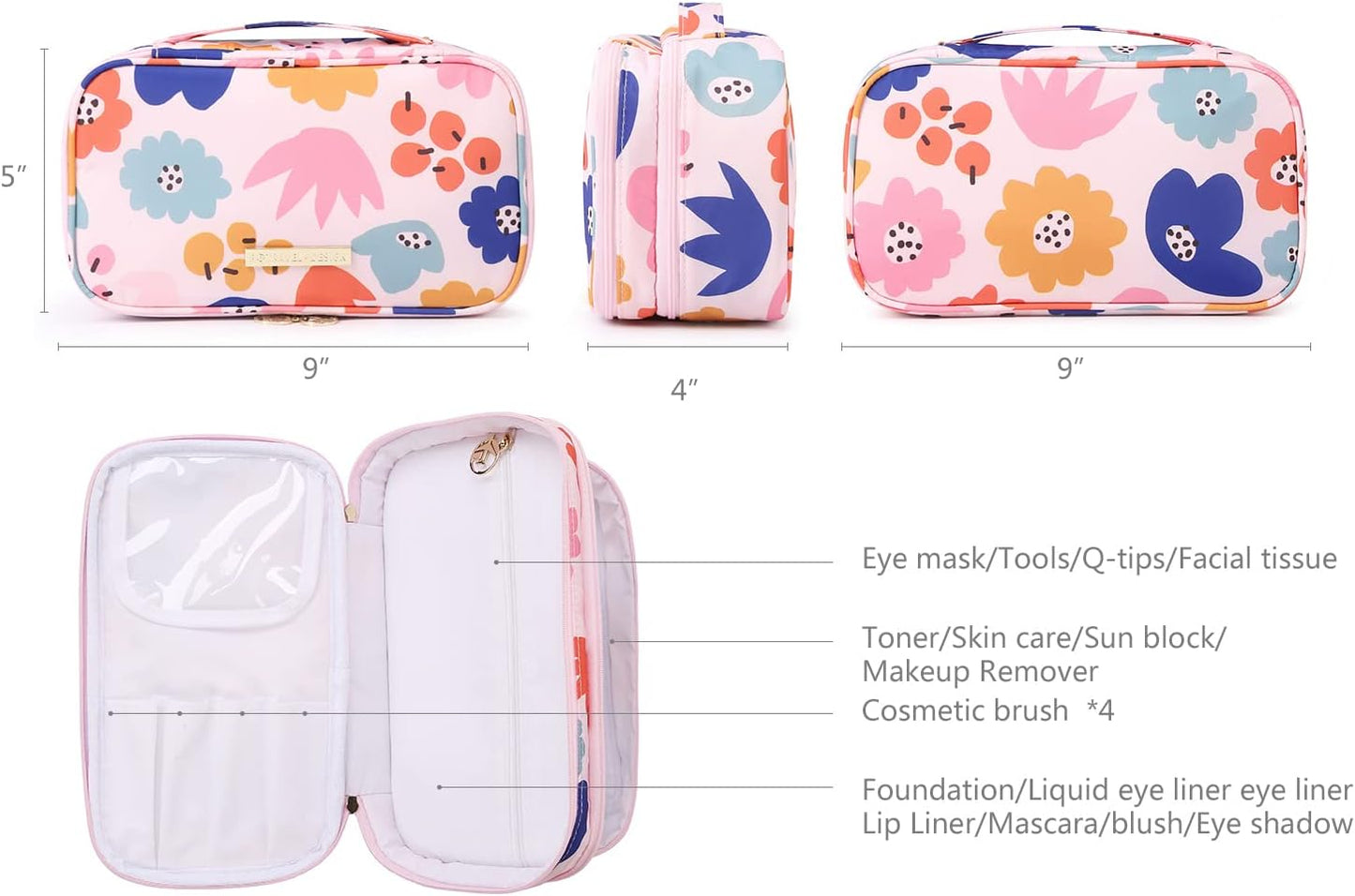 Cosmetic Makeup Beauty Bag Organiser for toiletries Accessories Brushes and Skincare Products from Paton Travel Australia