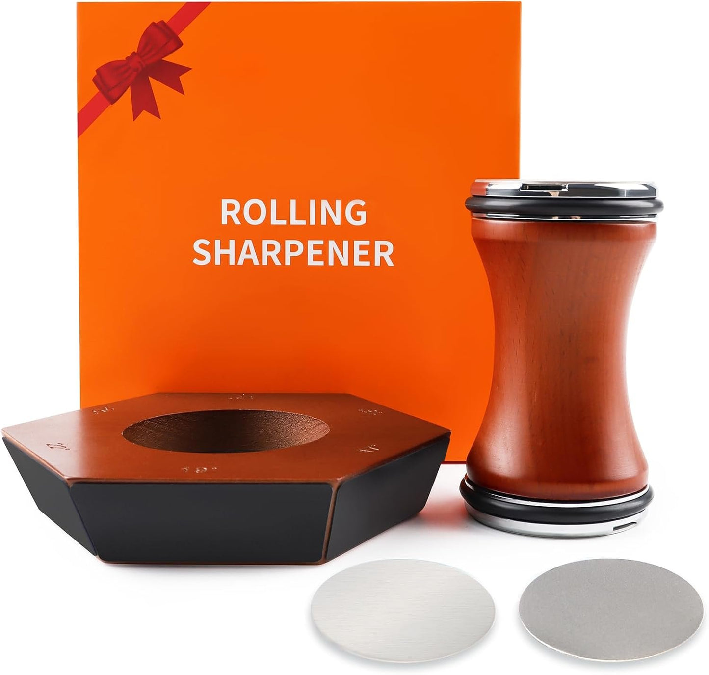 Top-spring Rolling Knife Sharpener Tool Kit - Multi-Angle Magnetic Roller Sharpeners for Kitchen Knives - Offers 12&15&17&19&22&25 Degree Knife Sharpening