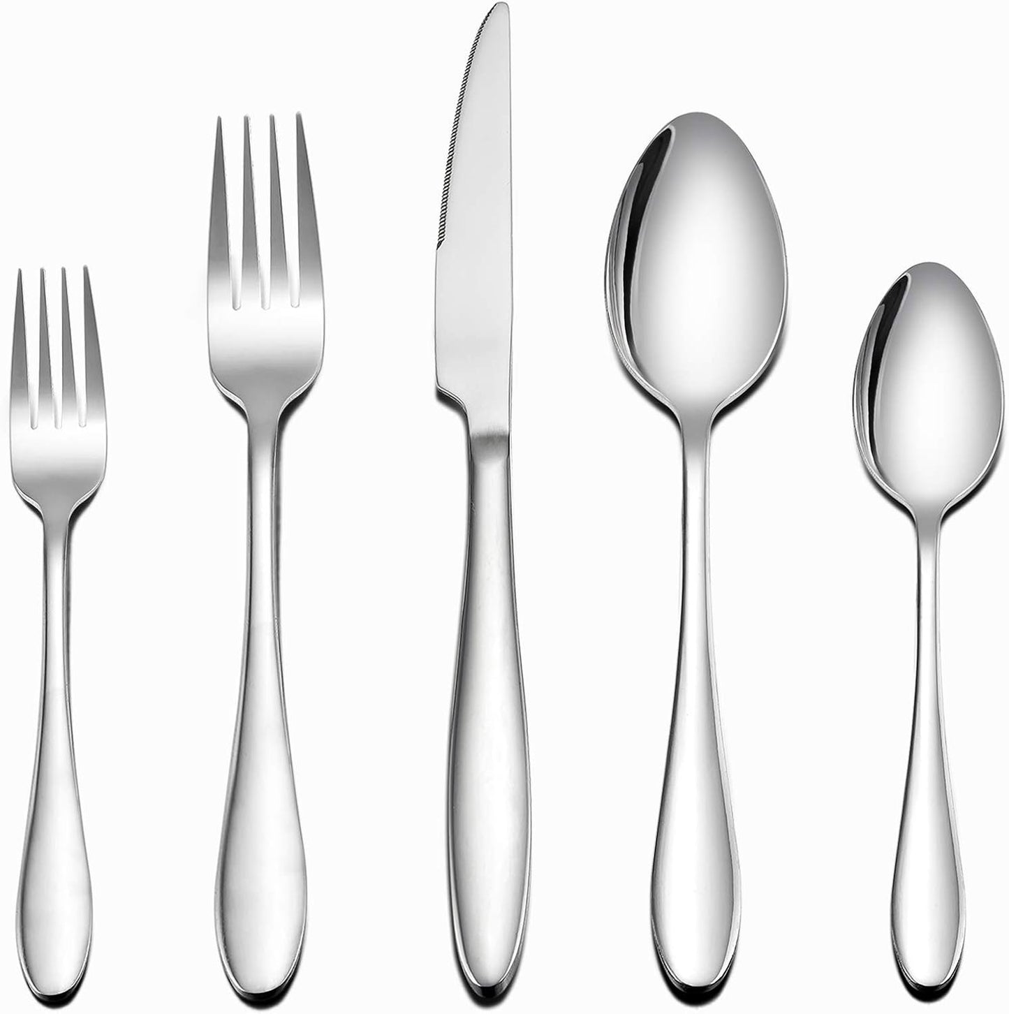 Cutlery Set, LIANYU 30-Piece Stainless Steel Flatware Set Eating Utensils for 6, Silverware Tableware Sets Include Forks Knives Spoons, Mirror Finish, Dishwasher Safe