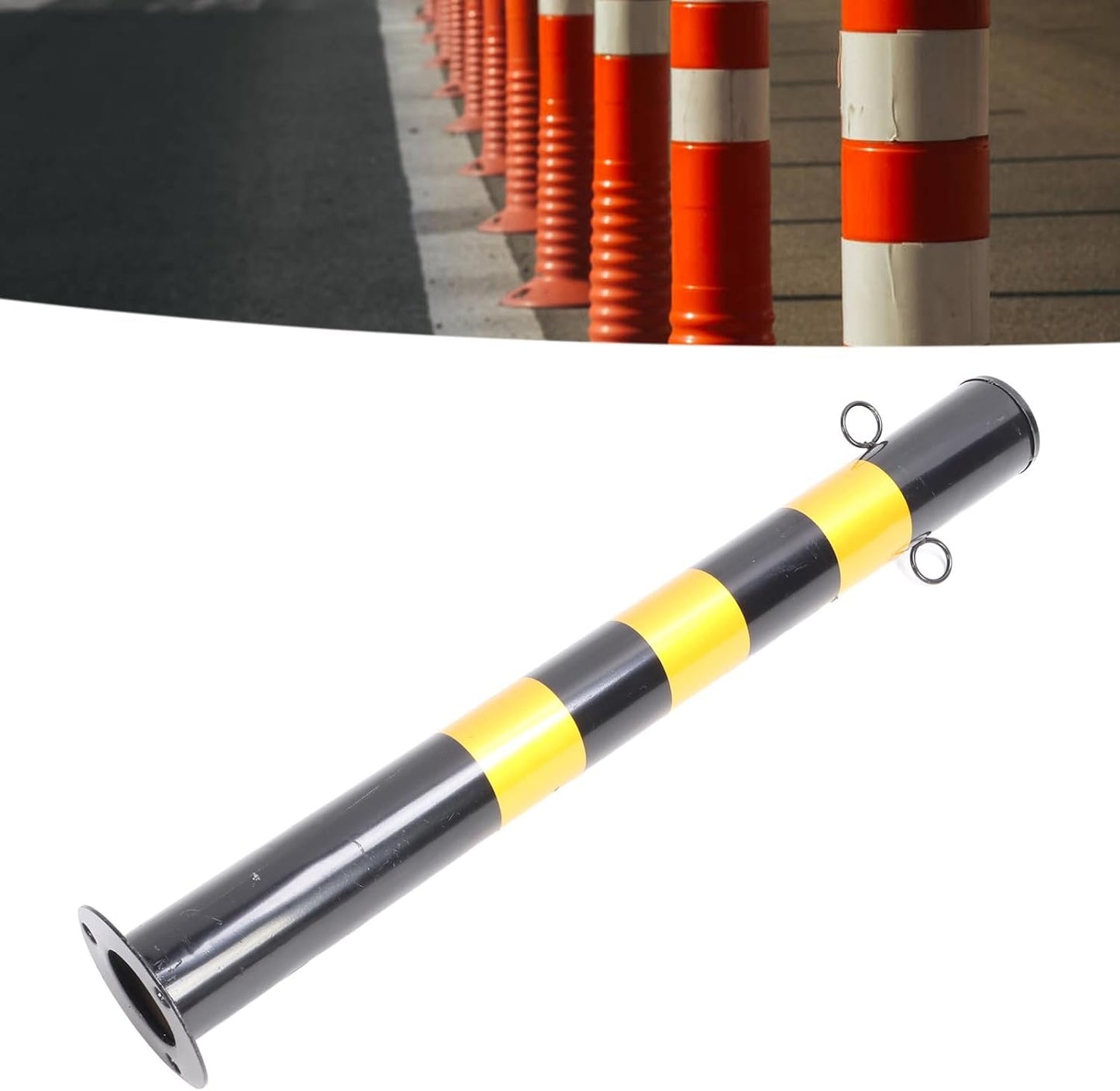 Security Road Post, Acciaio Armato Freddo, Colori di Avvertimento Luminosi, Base Robusta, Connessione Facile, 75 Cm, Utilizzo Versatile, Fattura Raffinata, per Coni di Traffico, Parcheggi, Pali (#1)