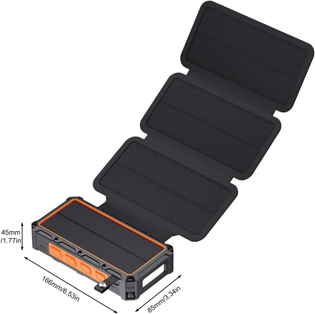 Solar Battery Power Bank– Portable Power Bank Panel, USB Output LED Light | 20000 mAh Waterproof Solar Charging Station, LED Flashlight Power Brick for Camping Hiking Travel Emergenccy Outdoor