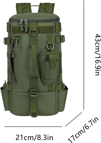 zwxqe Waterproof Fishing Gear Backpack, Tackle Storage Rucksack with Rod Holder, Outdoor Adventure Daypack for Hiking Motorcycle Travel Kayak Excursions Beach Outings and Camping