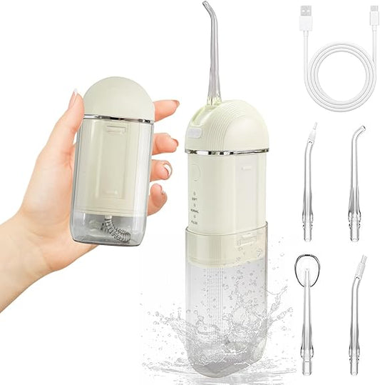 Water Dental Flosser Pick for Teeth, Rechargeable Oral Irrigator for Home and Travel, Collapsible Water Teeth Cleaner for Braces and Dental Care, Waterflosser for Oral Hygiene