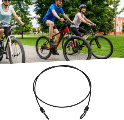Outdoor Travel Security Cable Lock, 100CM/3.3ft 2mm Internal Steel Wire + External Plastic Bike Scooter Lock, Braided Steel Coated Safety Cable Luggage Lock,Safety Cable Wire Rope (Black)