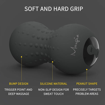 Heating Vibrating Massage Ball - Yoga Foam Roller Ball - Electric Lacrosse Ball with 5 Speed Vibration for Myofascial Release Muscle Recovery Deep Tissue Trigger Point Therapy Fitness Pressure Relief