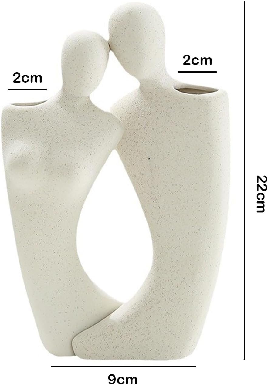 Couple Hugging Vase Sculpture Ceramic Ornaments, Home Decorations, Modern Body Vases for Grass Pampas Flower Tulip, Modern Indoor Decorative Vases, Home Decor