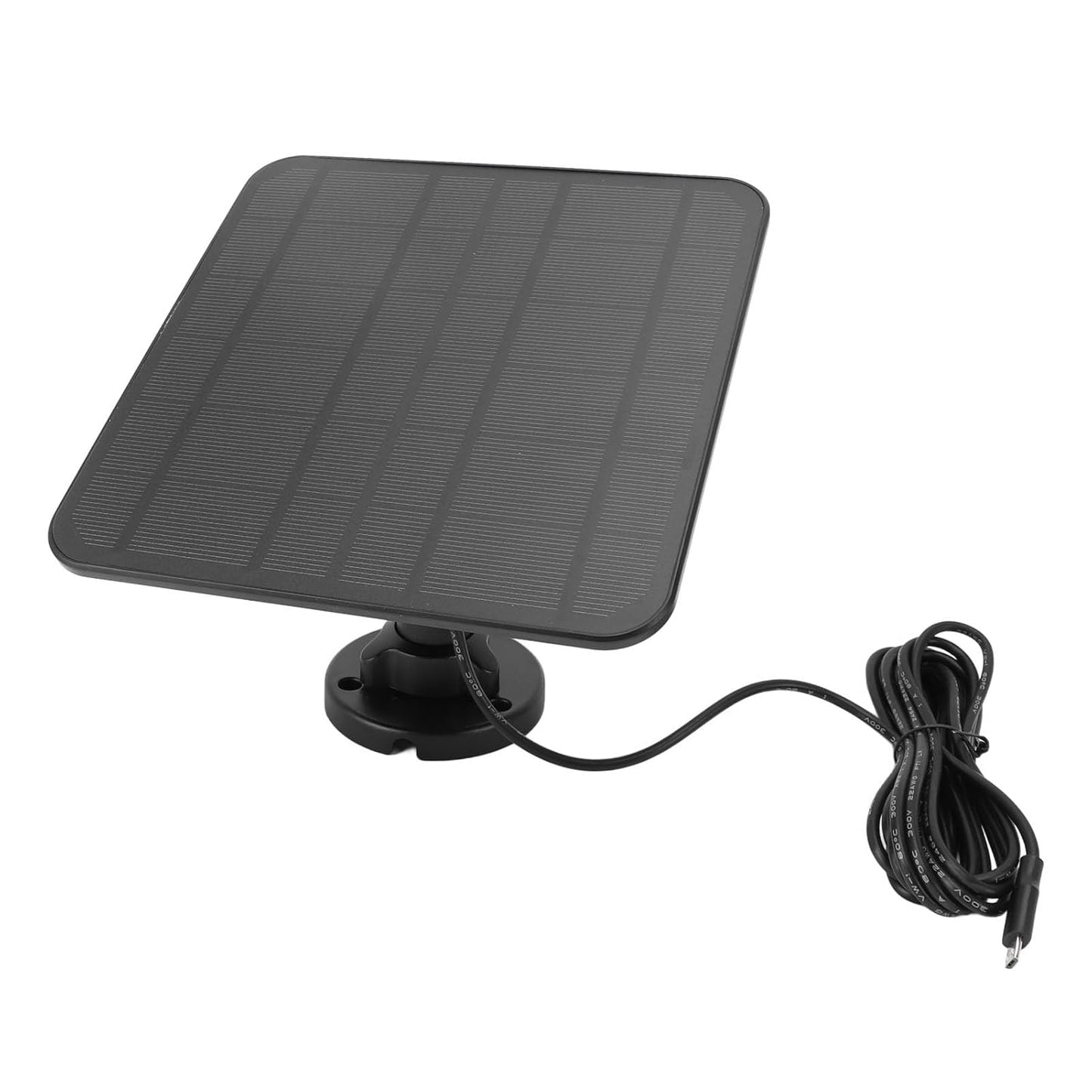 5W Solar Panel for Security Camera Outdoor, 6V Solar Panel Charger with Micro USB and USB C Port, 360° Rotatable Solar Panel, IP65 Waterproof, 9.8ft Cable