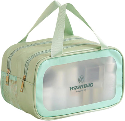 Travel Toiletry Bag, Multiple Compartments Travel Storage Bag, Portable Makeup Organizer, Large Capacity Hygiene Kit, Compact Shower Caddy, Convenient Pouch for Facial Cleanser