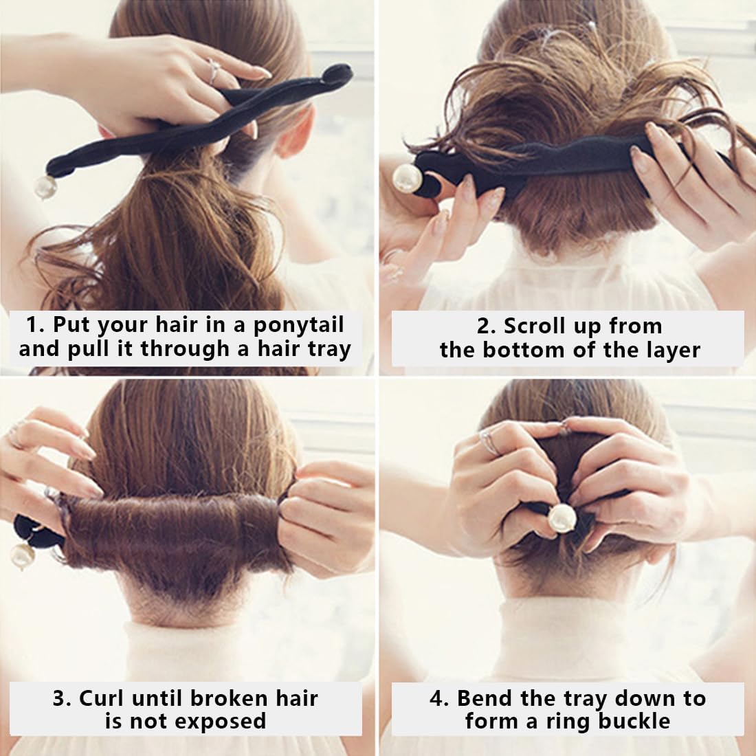 PLABBDPL 2Pcs Hair Bun Maker Tool Quick Hair Braiding Tool Twist Curler Donut Tools Magic Hair Collecting Tool Easy and Fast