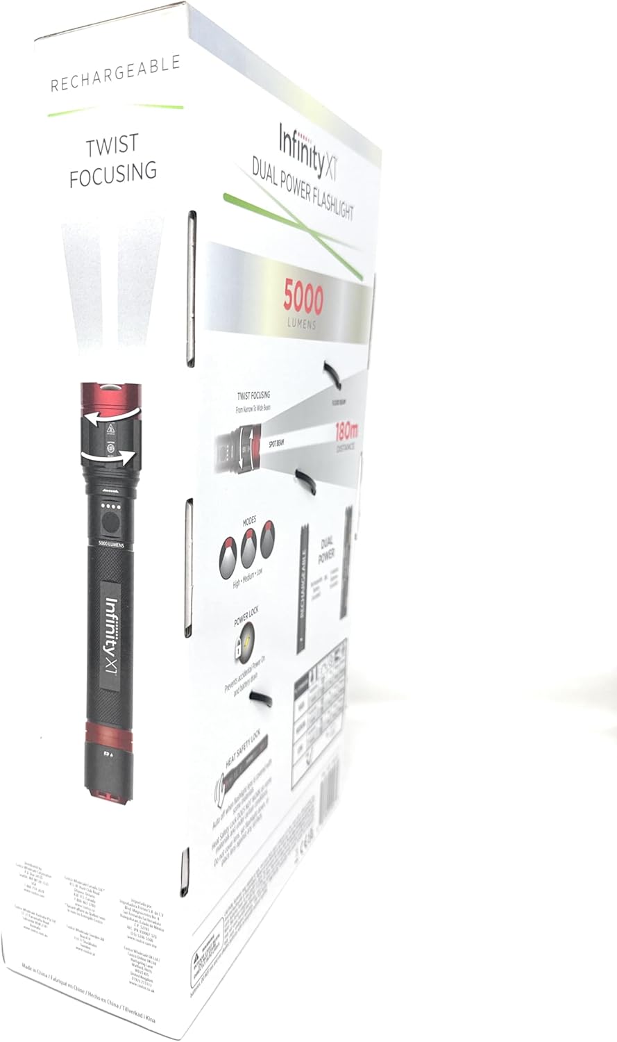 Infinity X1 Dual Power Rechargeable Flashlight 5000 Lumens