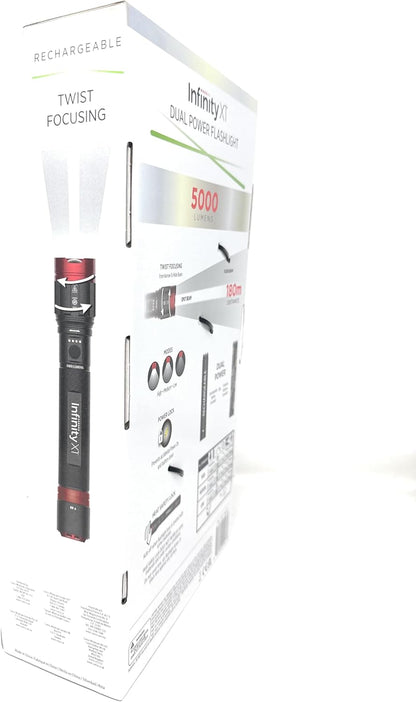 Infinity X1 Dual Power Rechargeable Flashlight 5000 Lumens