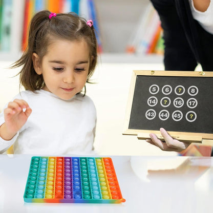 Kingmall Numbers P0p with Numbers, Big Size P0pp with Numbers Rainbow Square Fidgett Ttoy 100bubbles Learning Tool for Teachers to Create Kinds of Math Manipulativesã€with 1-100 Numbersã€‘