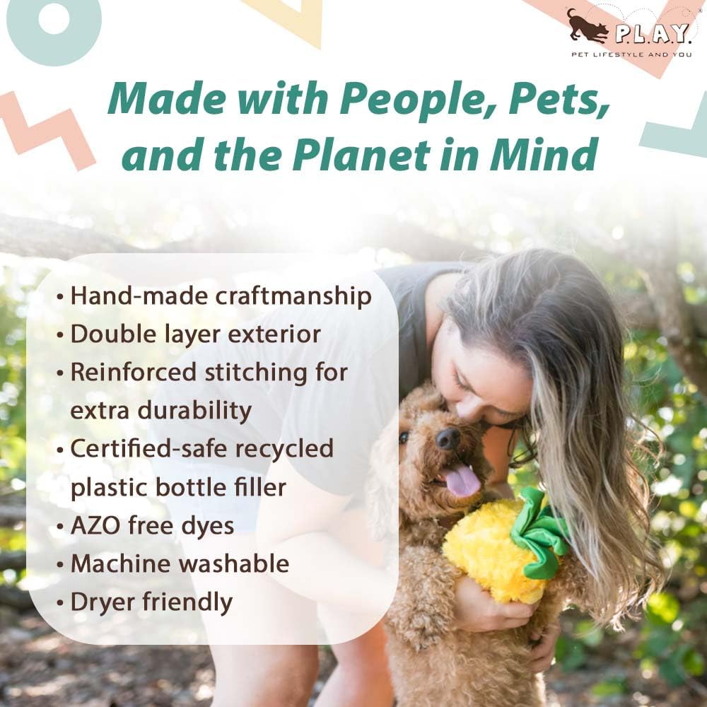 P.L.A.Y. Pet Life and You Dog Toy_Plush Toy - Pineapple_S