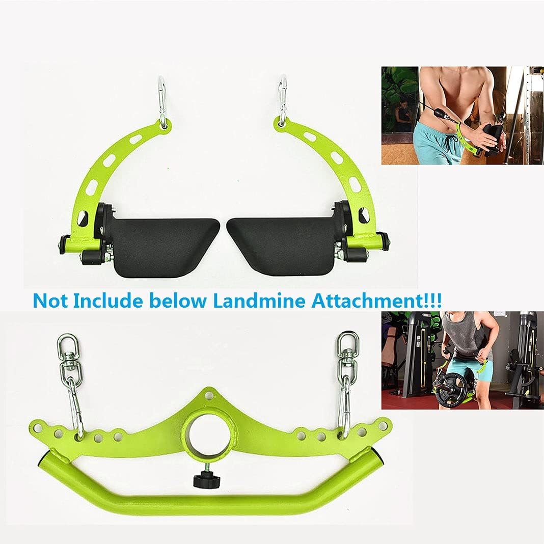 Home Gym Fitness Spreader Bar Multi-Grip Wide LAT Pull Down Bar, Neutral Grip Handle, LAT Pulldown Attachments Long Bar for Cable Pulley System Machine, T-bar Row Landmine Attachment